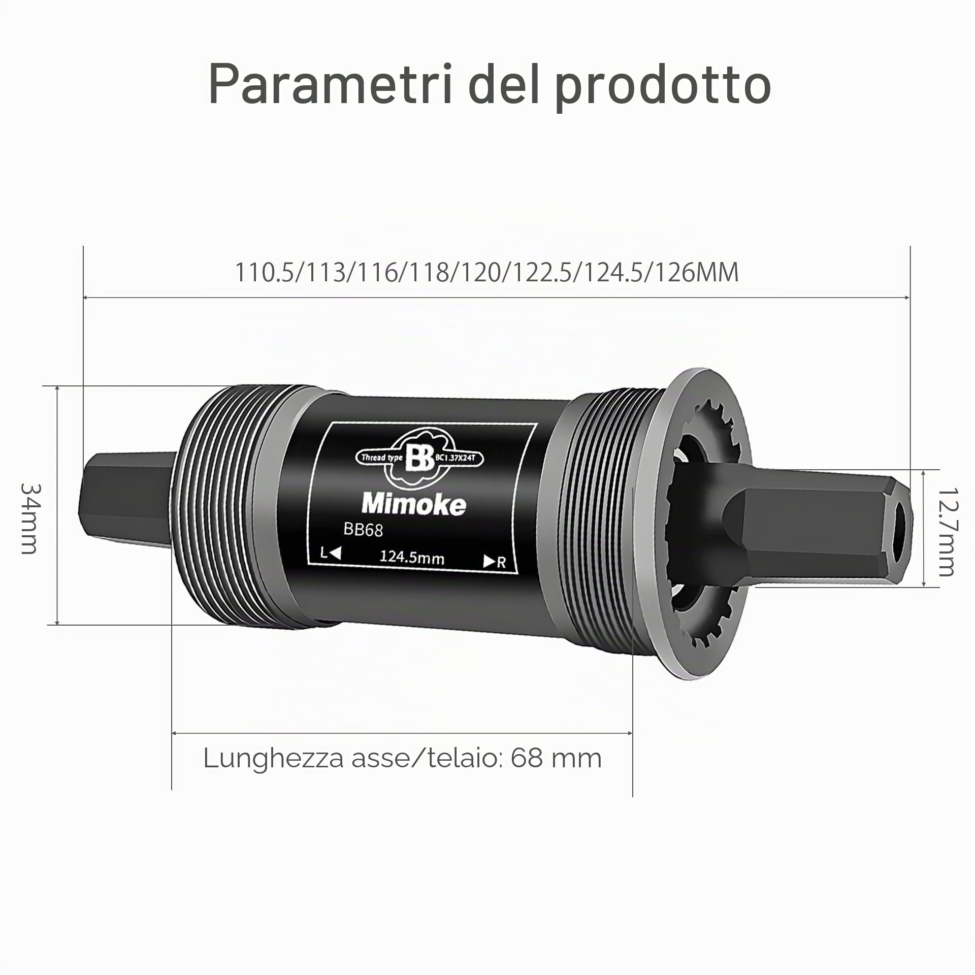 Mimoke Cuscinetto interno 68 – 73 mm cuscinetto centrale per bicicletta BSA cuscinetto interno a quattro fori parti della bicicletta per manovella del mandrino del cono quadrato