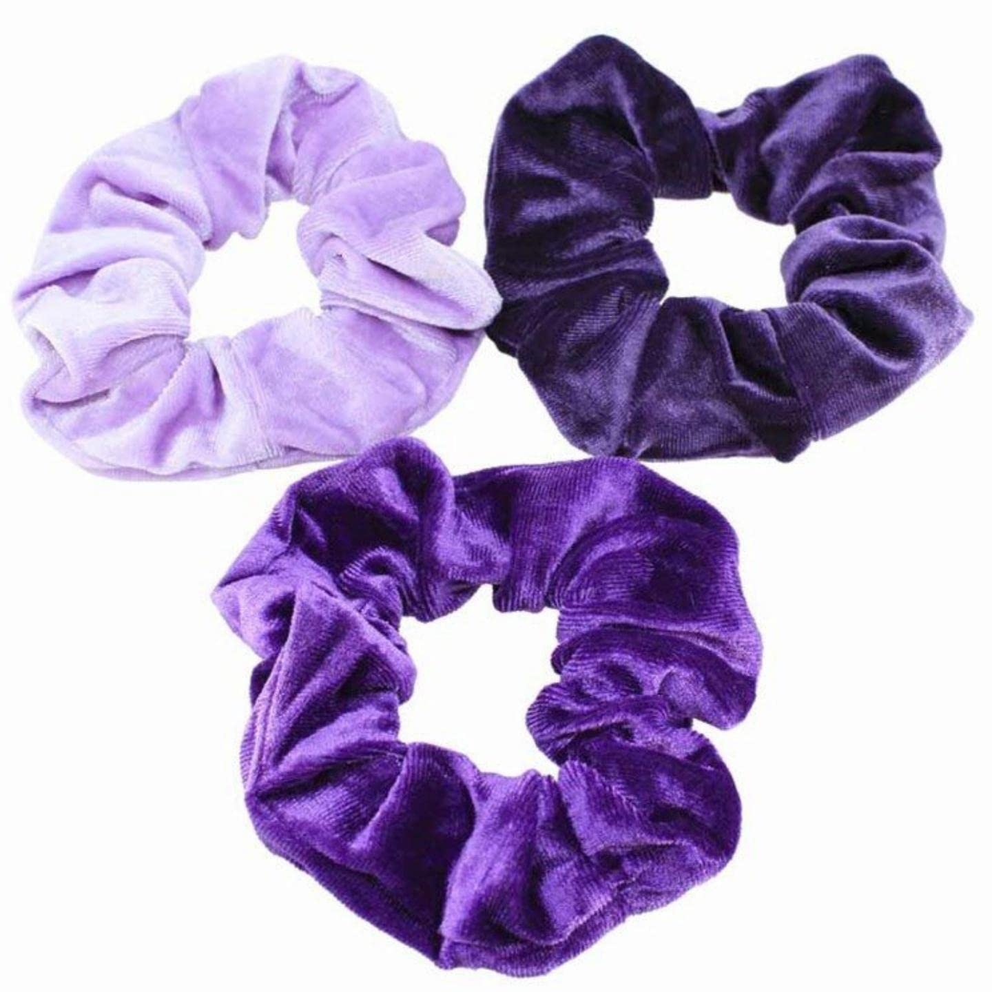Topkids Accessories - Velvet Scrunchie Scrunchies Elastic Hair Band Ponytail Holders Hair Scrunchie Hair Bobbles Hair Accessories for Women, Ladies, Girls - Pack of 3 (Purple Tones)