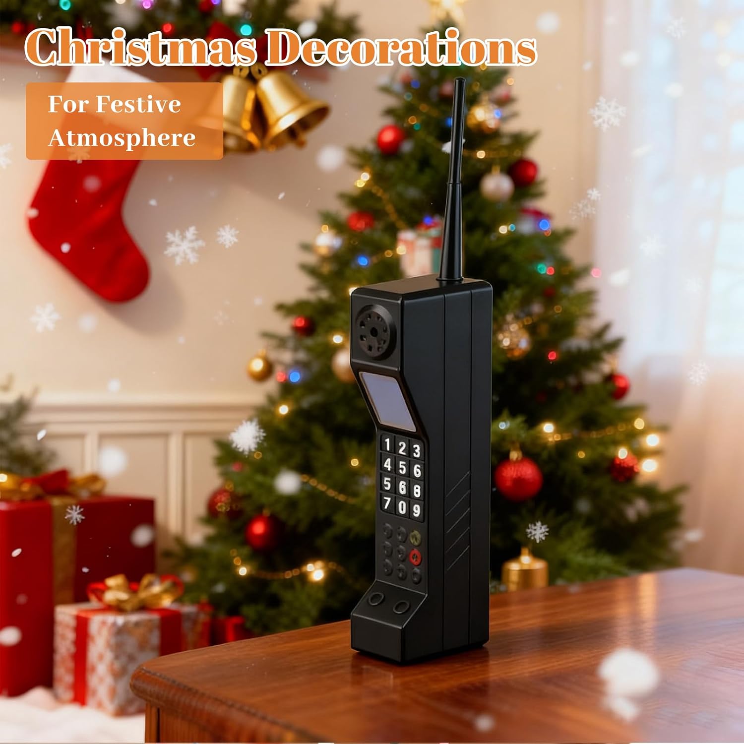 80'S Retro Mobile Phone, Pagers and Beepers 90S, Inflatable Mobile Phone, Retro Brick Cell Phone Ornament, for Party Decorations Supplies Retro Cell Dress Accessory(Black)