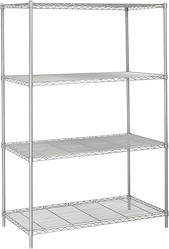 Miniatura 1 de Safco Estantería de alambre industrial oficina oficina en casa uso en garaje gris metálico 48 x 24 pulgadas