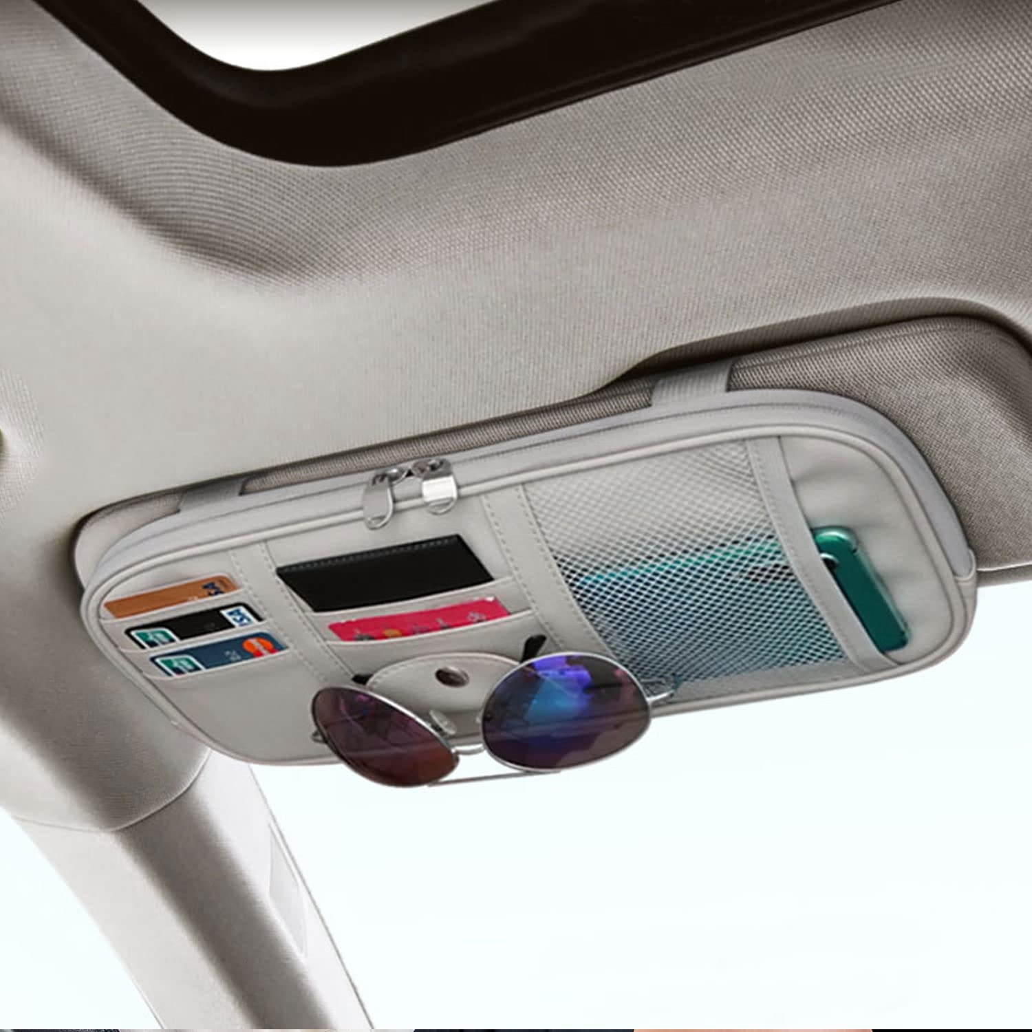 Amazon.co.jp: Qitdathn 車用サンバイザー オーガナイザー トラック