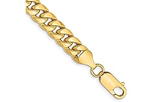 IceCarats 14K Yellow Gold 6.75mm Miami Cuban Curb Link Chain Bracelet - Exuding Cool Carats