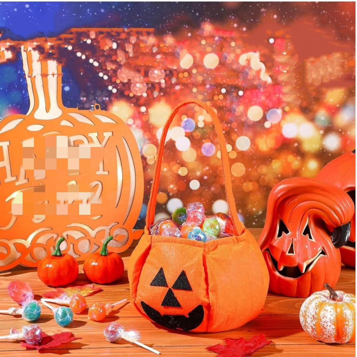 2 Sacs Citrouille Halloween - Seau à Bonbons En Tissu, Réutilisable, Mignon Pour Collecter Des Friandises Ou Décorer La Fête - 6