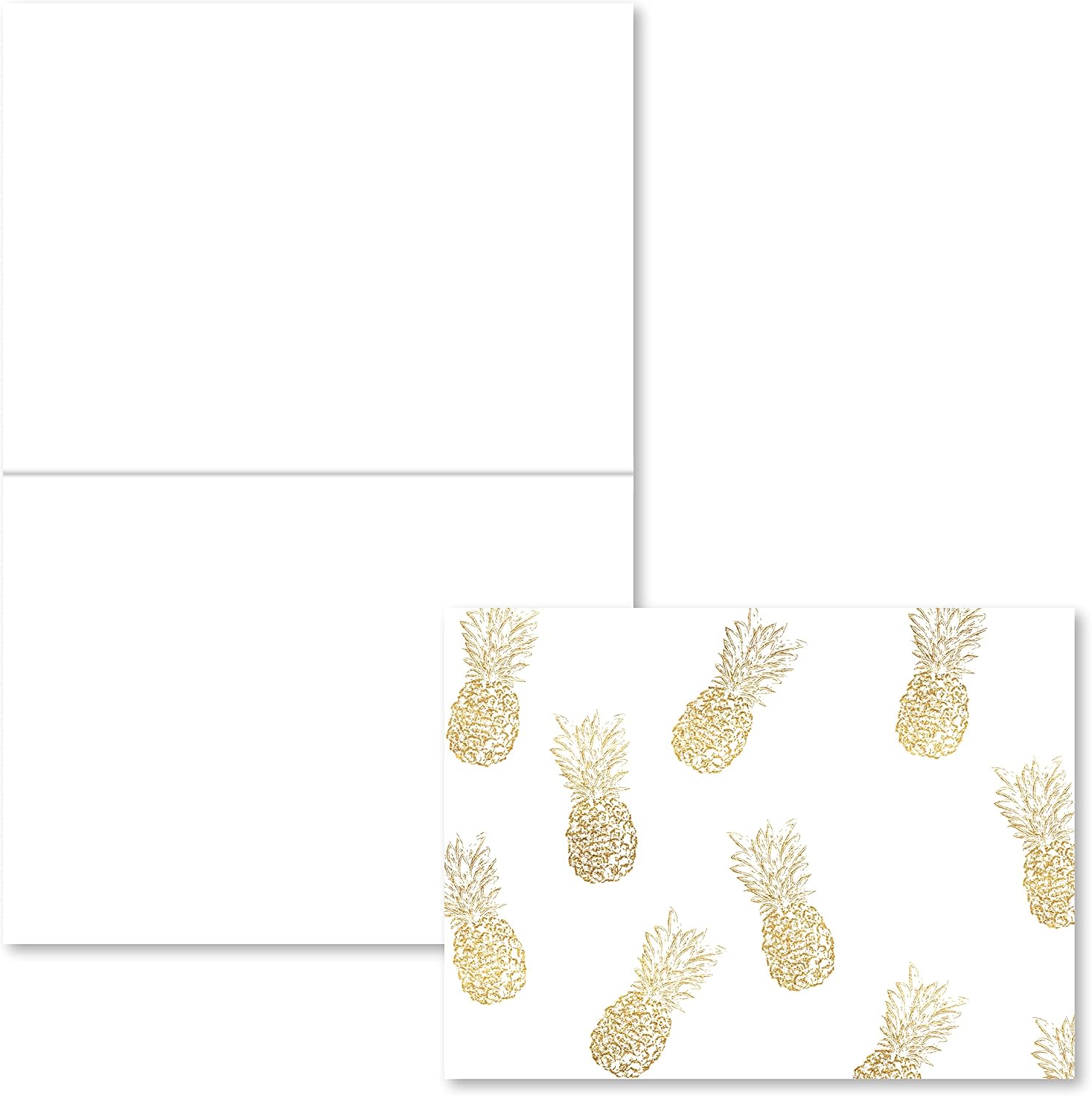 C.R. Gibson CM6-23430 Gold Pineapple Boxed Thank You Cards with Envelopes, 10 Cards