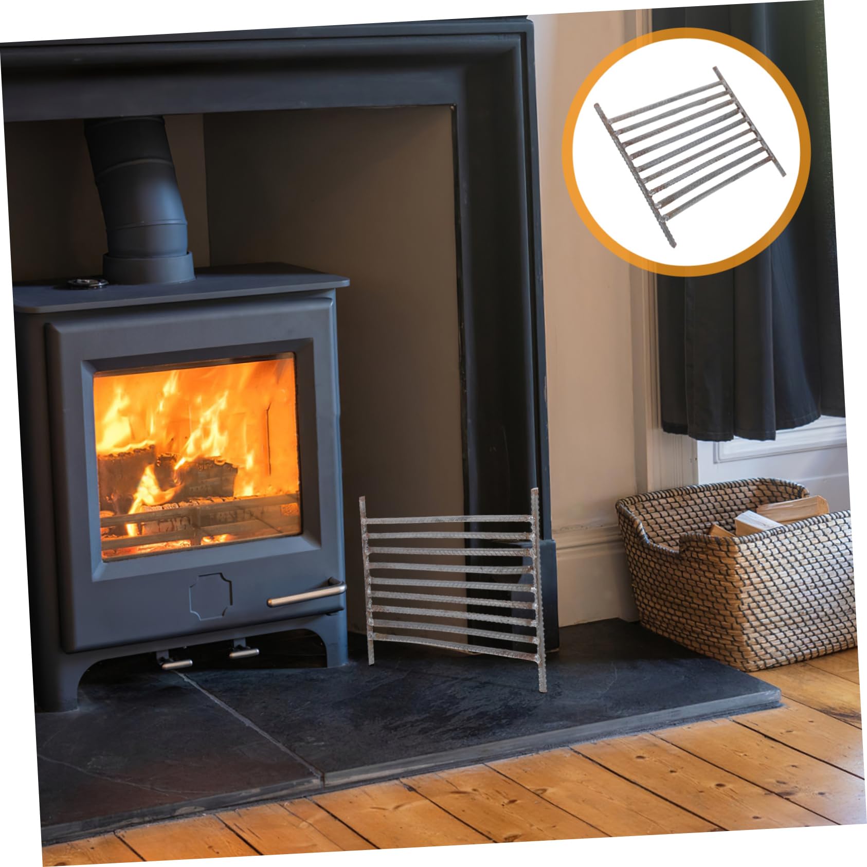 Supvox Grillrost Rechteckig aus Stahl Grillrost für Feuerstelle Hitzebeständig und Robust für Innen und Außenbereich für Kamin und Holzofen