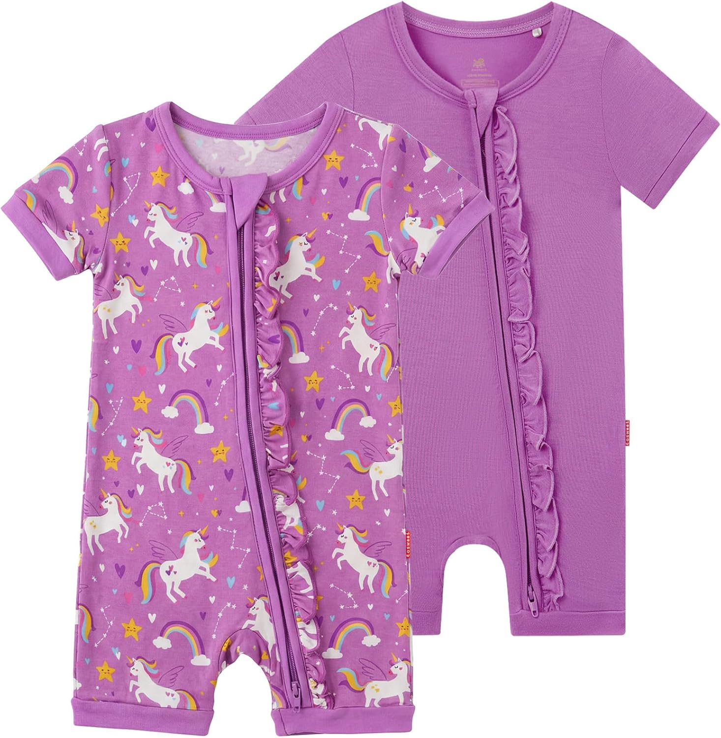 Bamboo Viscose Baby Girl Romper Infant Short Sleeve Zipper Baby Jumpsuit