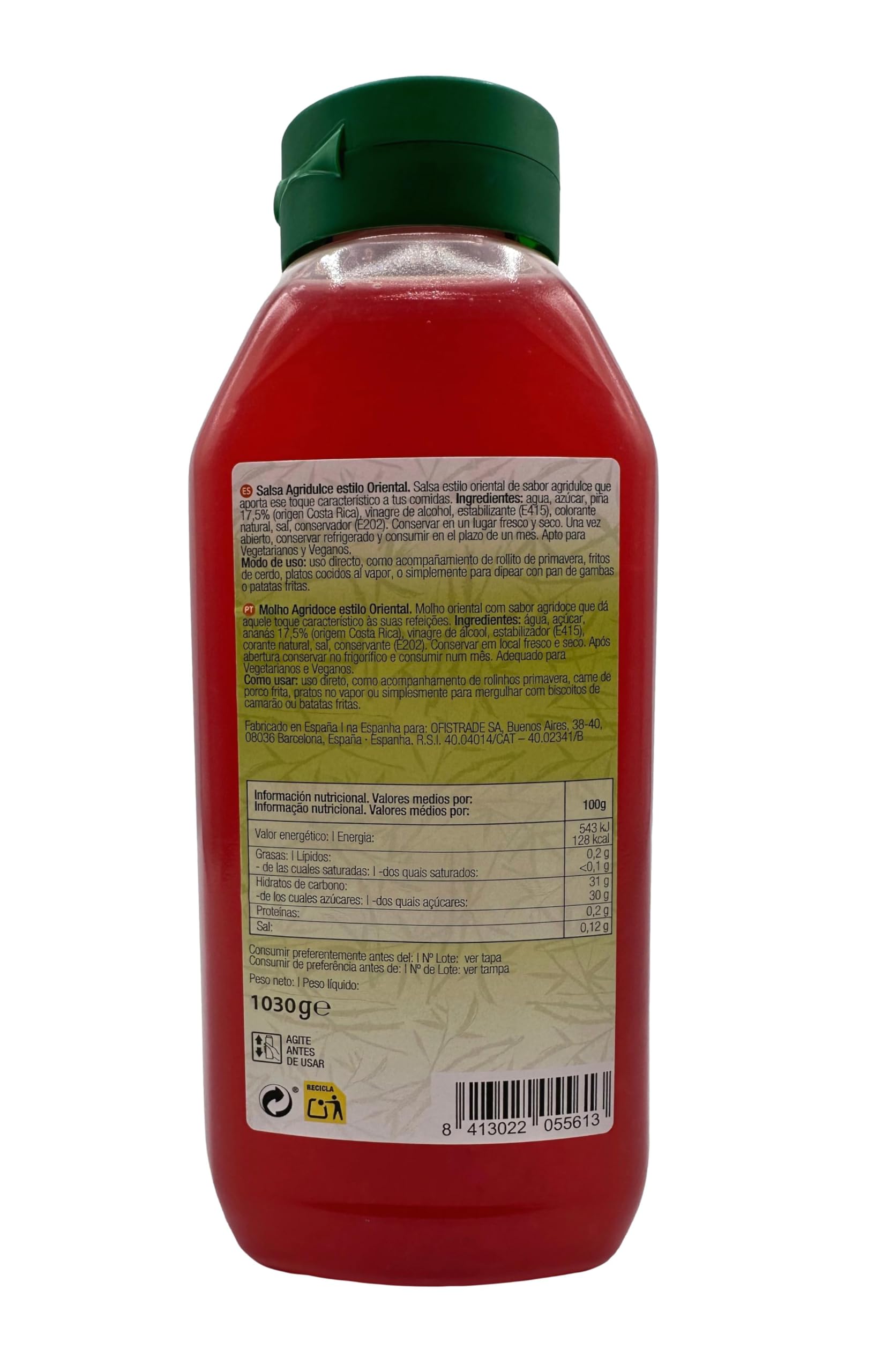 Yang-Tse - Salsa Agridulce, Salsa Japonesa, Condimento para Wok, Apta para Veganos - 1030 g