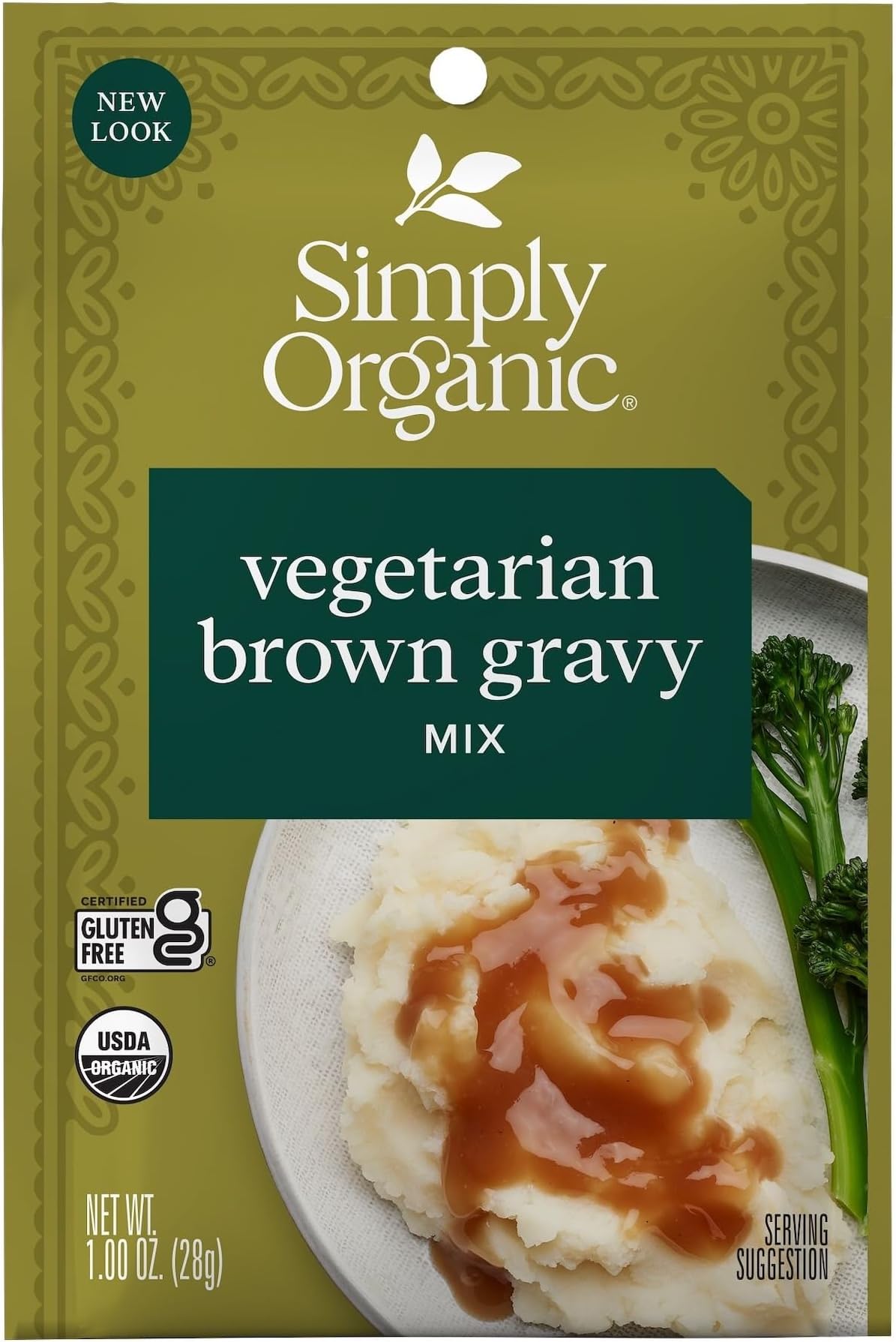 Simply Organic Vegetarian Brown Gravy Mix - Certified Organic, Vegan, Kosher | 1 Ounce (Pack of 12)