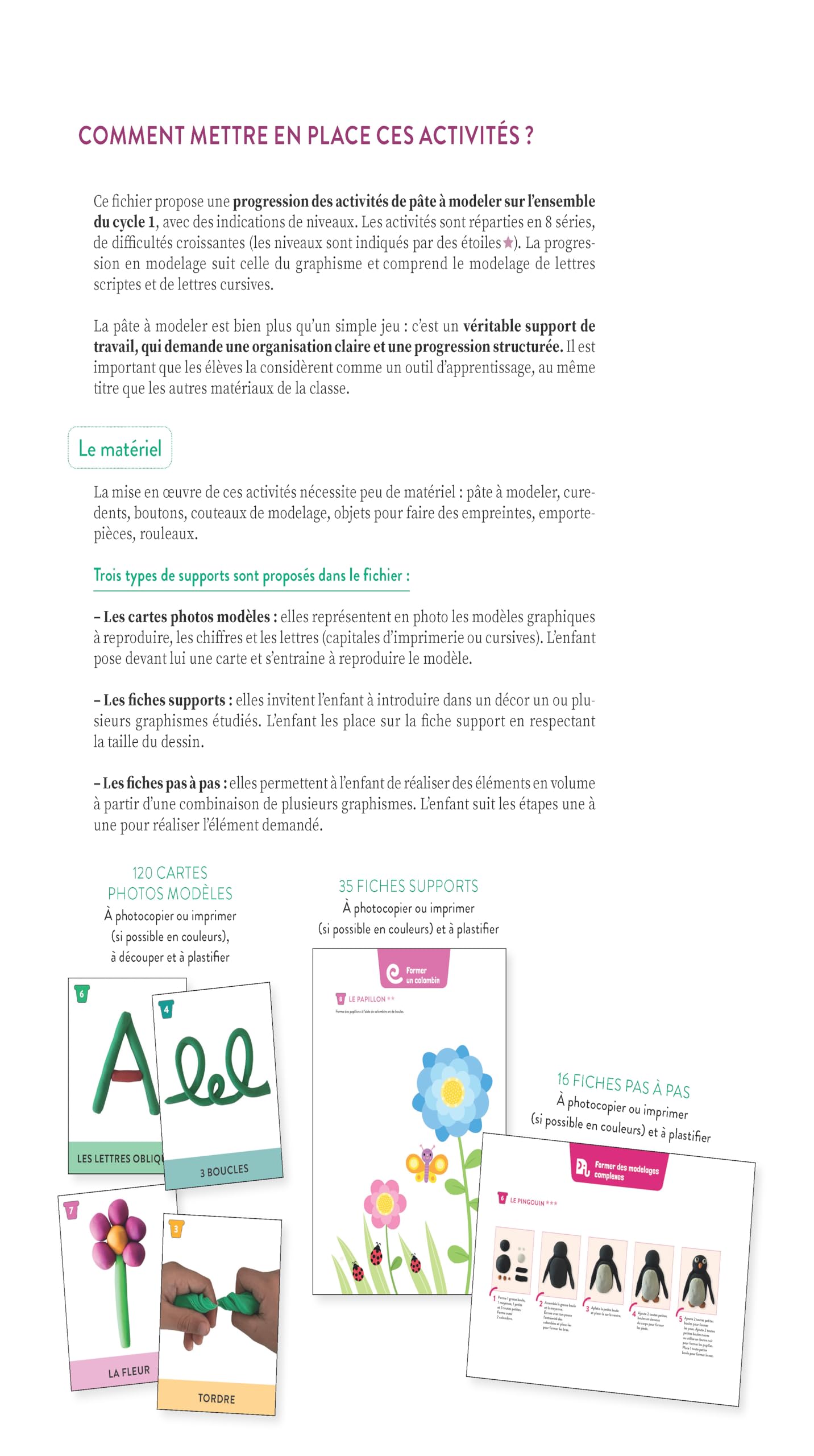 Une année d'activités de pâte à modeler - Maternelle (+ ressources numériques): Fichier photocopiable couleur