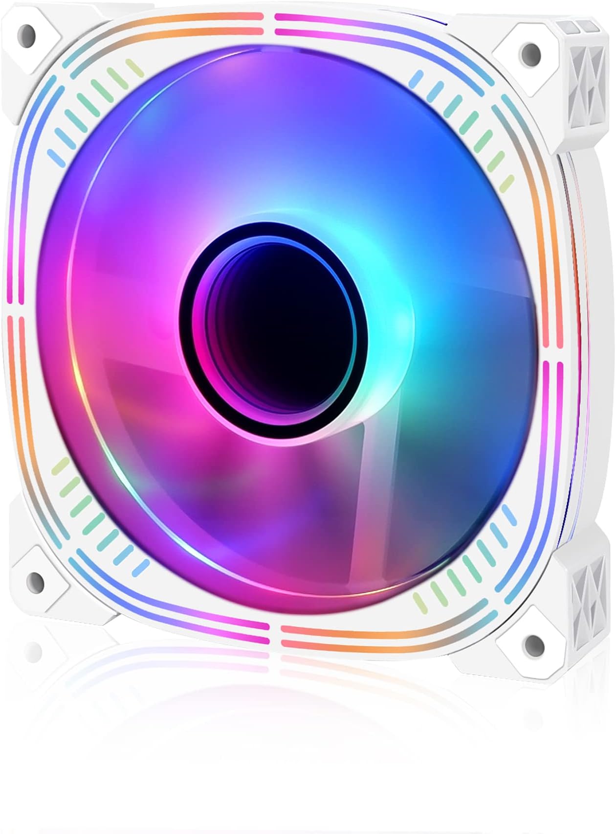 Conisy Silent Series 120mm Case Fan for Computer Case, RGB LED Quiet PC Fans with 4pin Molex & 3pin Motherboard Connector (Single Pack)