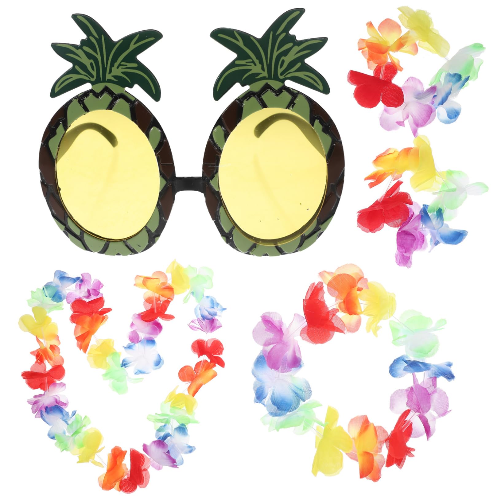 ibasenice 2 Set Occhiali Hawaiani Abito Collane Hawaii Hawaiana Collana Fotografica Collane Hawaiane Occhiali Per La Festa Hawaii Plastica Banchetto Spiaggia Capi Di Abbigliamento