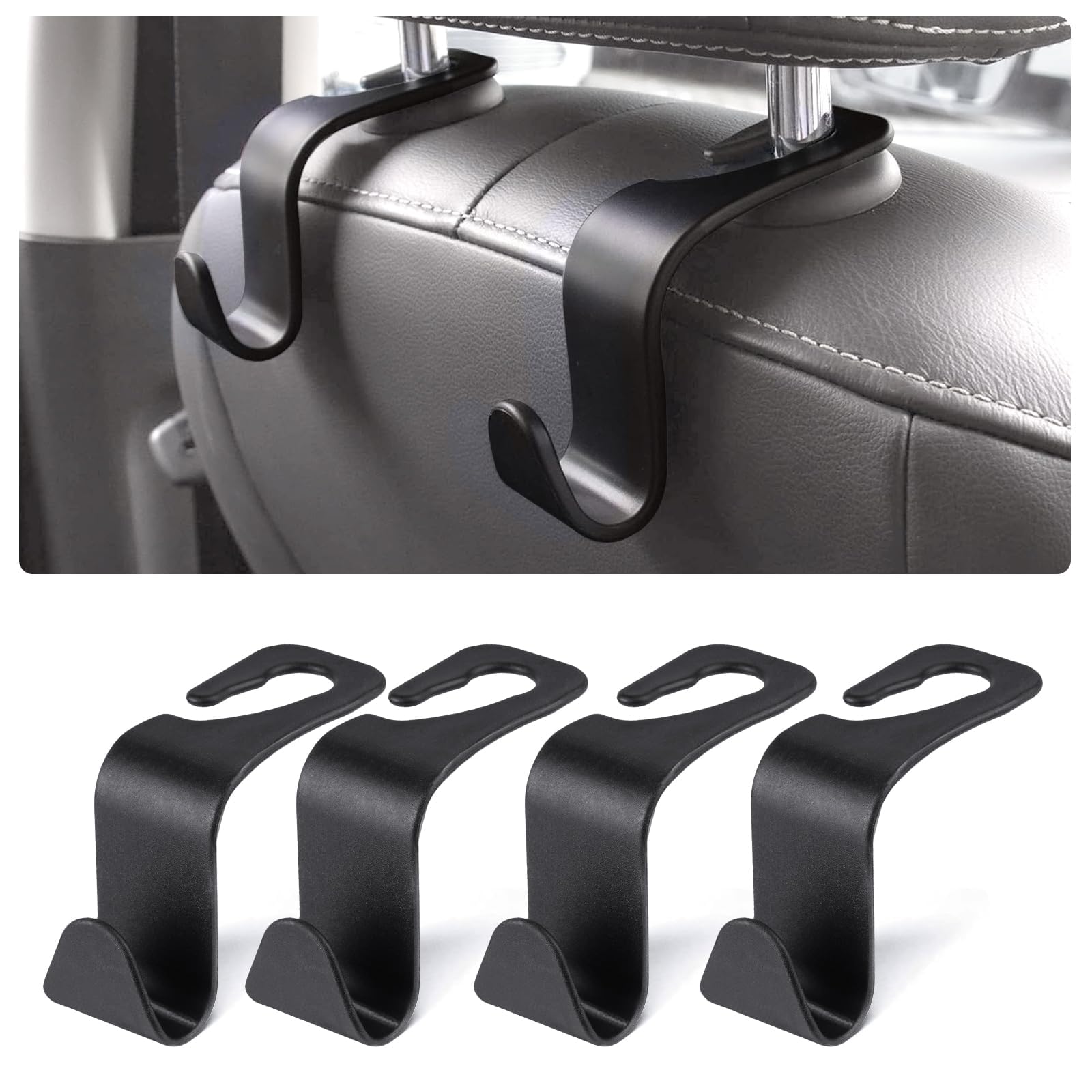 Soptrise 4 Pack Car Headrest Hooks for Mercedes Vito W638 W639 W447, Back Seat Hanger Durable Vehicle Organizer,Seat Back Hanger,Car Organizer