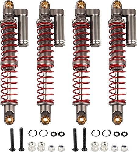 Amortiguador de 3.937 in de aceite ajustable RC Amortiguador con resortes para 1/10 RC Truck Crawler Axial SCX10 I II III TRX4 D90, titanio