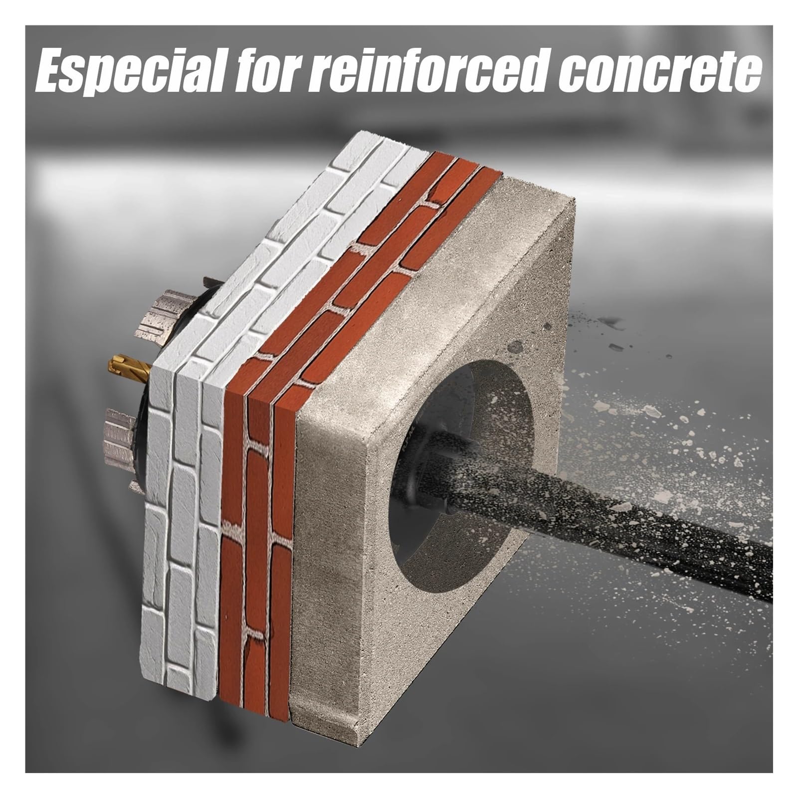Broca De Diamante De 68/72/82 Mm For Perforación En Seco De Hormigón Con Adaptador SDS Max For Ladrillo, Bloques De Cemento, Piedra, Granito Y Mármol.(82mm)