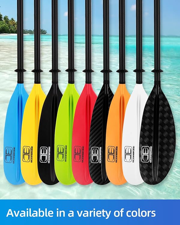 OCEANBROAD Adjustable Carbon Fiber Kayak Paddle 86in/220cm to 94in/240cm Kayaking Oar with Paddle Leash 1 Paddle, 12K Carbon Print by OCEANBROAD - Used condition - Image 3