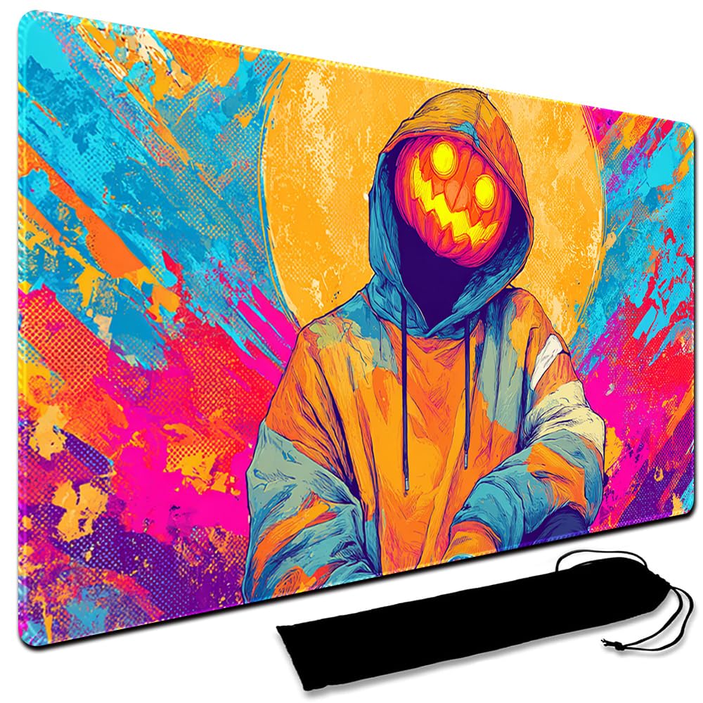 MTG Playmat,With Waterproof Storage black Bag Szie 60 x 35CM , With Zone MTG playmat Stitched Edges Game Play Mat Trading Card Game Playmats TCG Game Mat (No Zone,10)