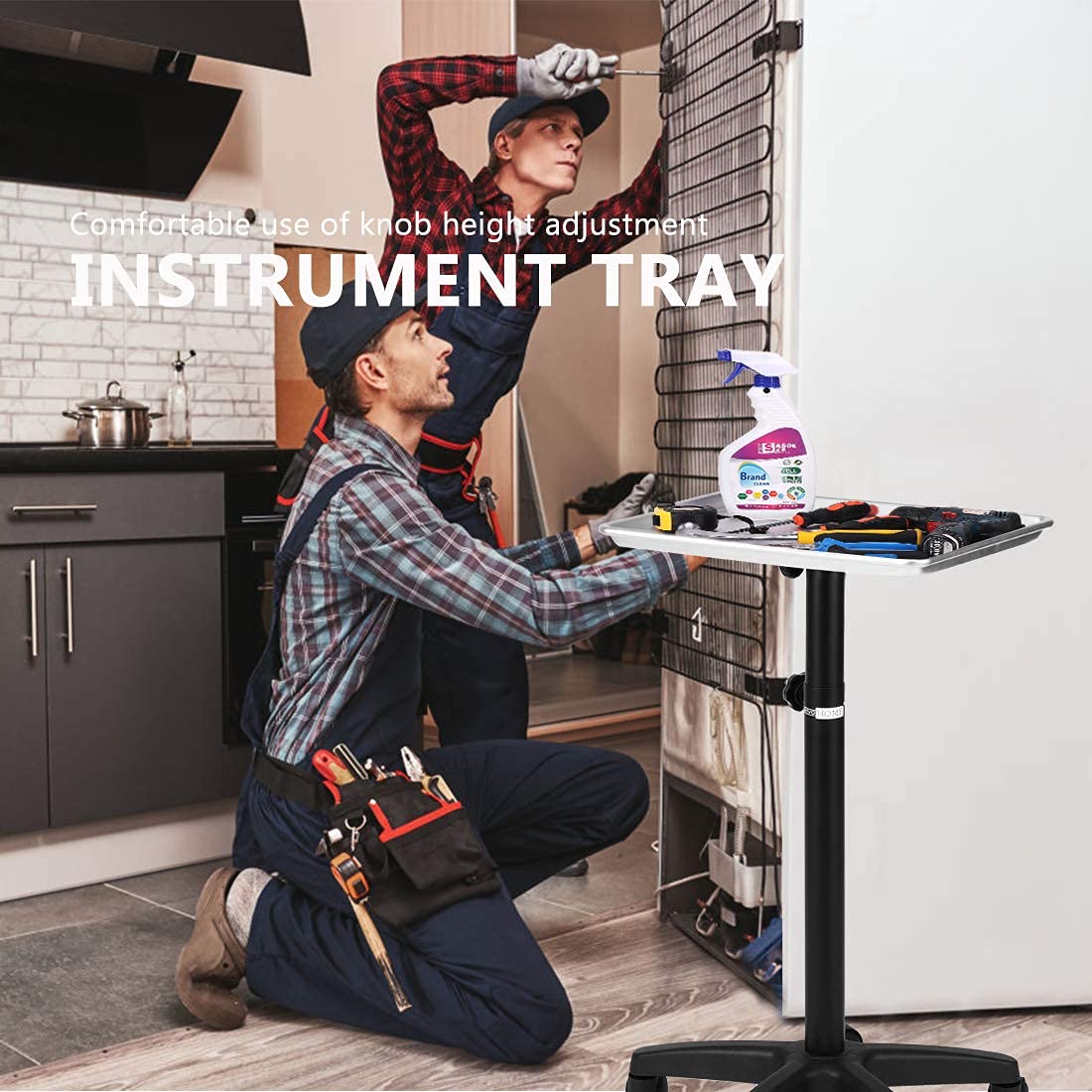 VIVOHOME Rolling Aluminum Medical Salon Instrument Tray Station Mobile Spa Hair Color Service Cart with Accessory Caddy : Beauty & Personal Care