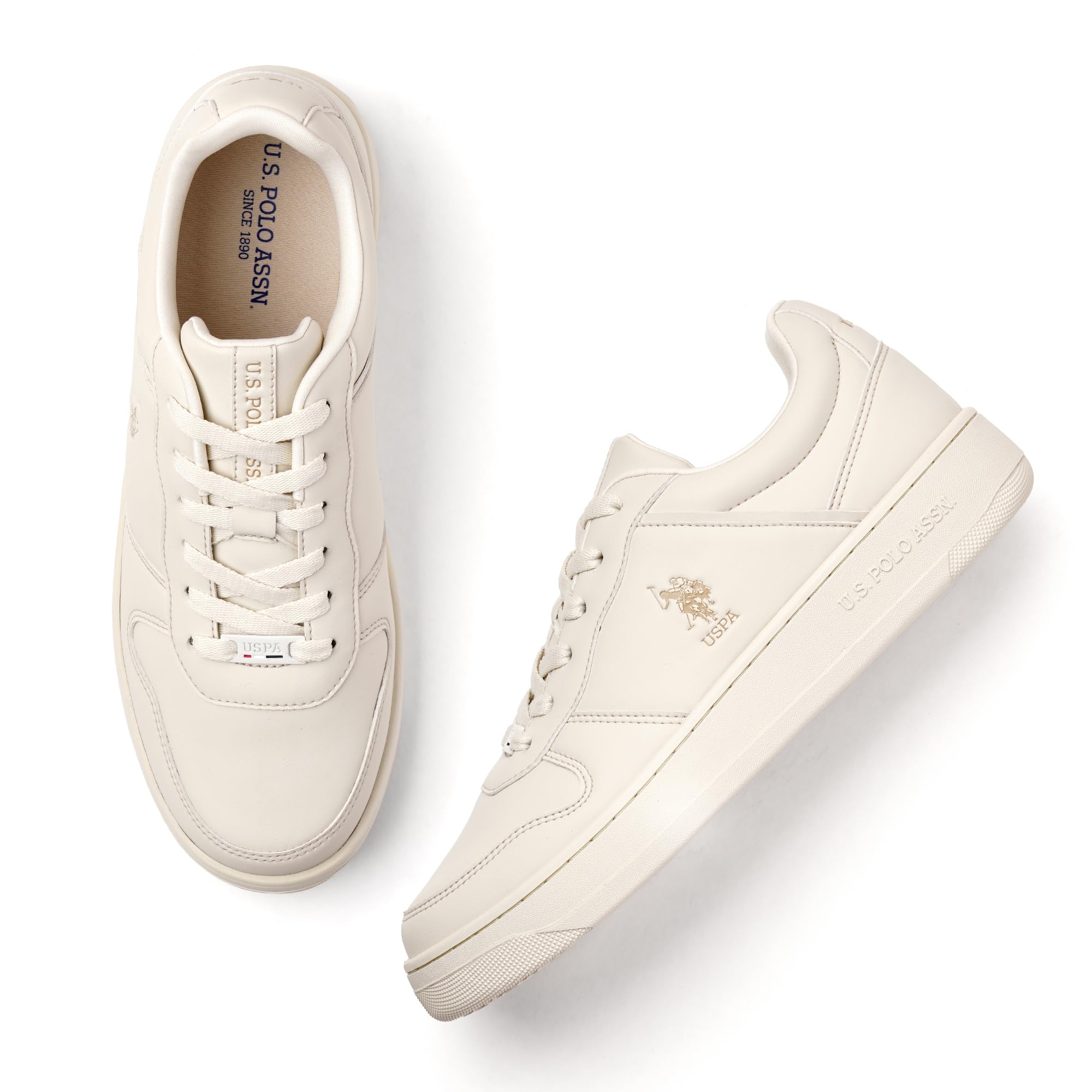 U.S. POLO ASSN. Men's Joan Sneakers White Cream - Image 1