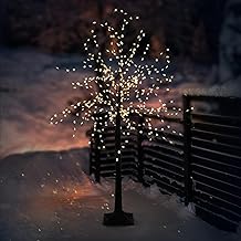ECD Germany Christmas Tree 120 cm with 480 LED Lights Warm White Artificial Christmas Decoration Luminous Pine with Star Lights with Flexible Branches for Indoor or Outdoor IP44