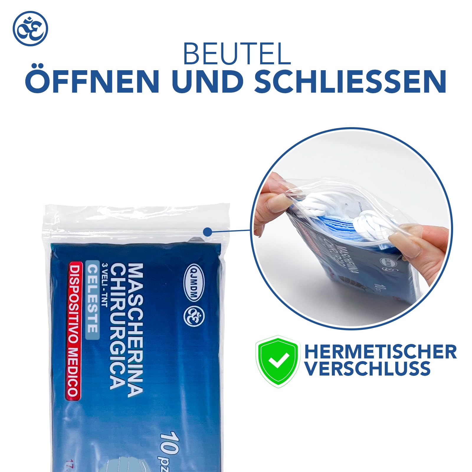 S&S-Medical 50 Stück Medizinische OP Masken Typ IIR EN14683 zertifiziert – 3-lagige chirurgische Einwegmasken, CE-zugelassenes Medizinprodukt, BFE ≥ 98%, atmungsaktive Mundschutzmasken