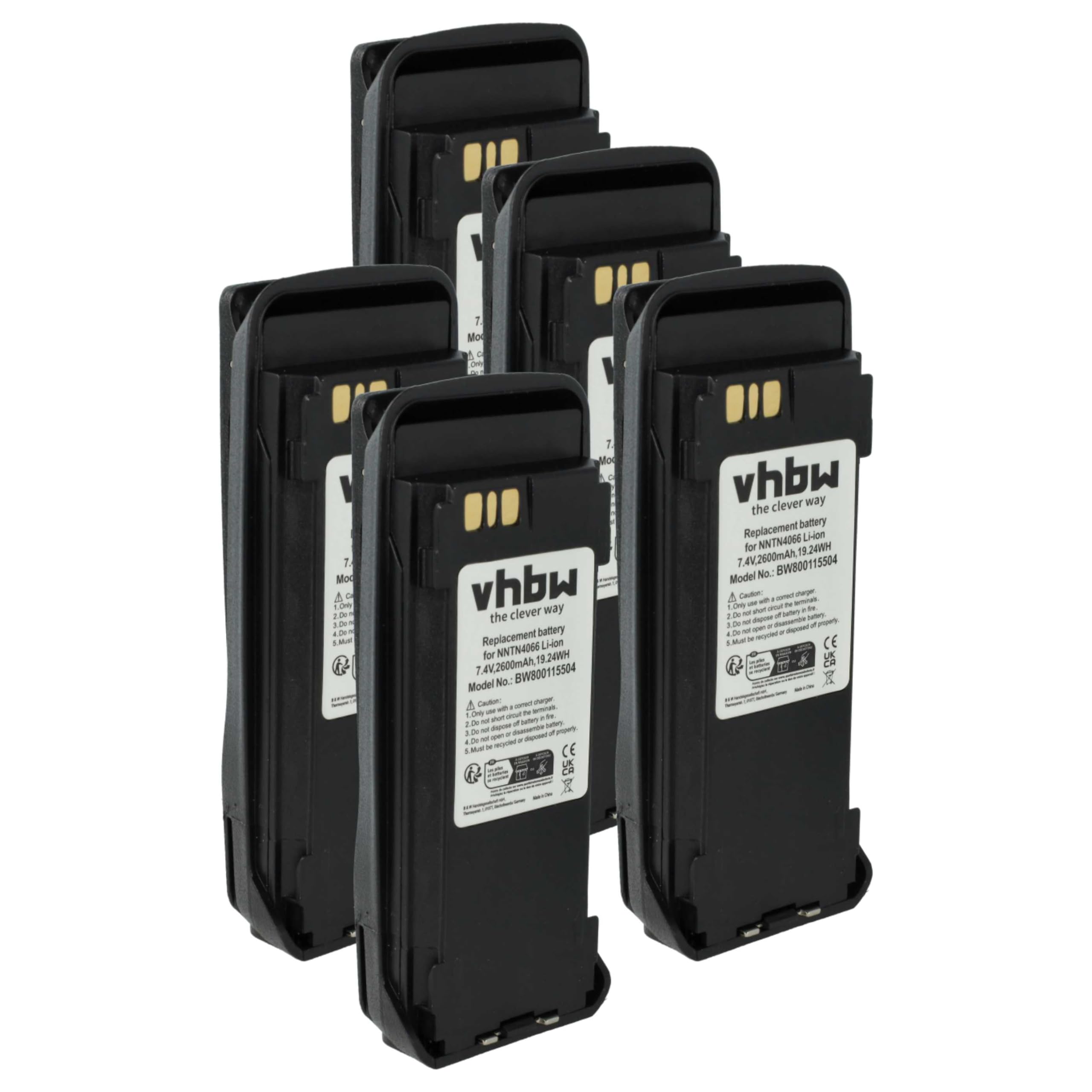 vhbw 5X Akku Ersatz für Motorola PMNN4066A