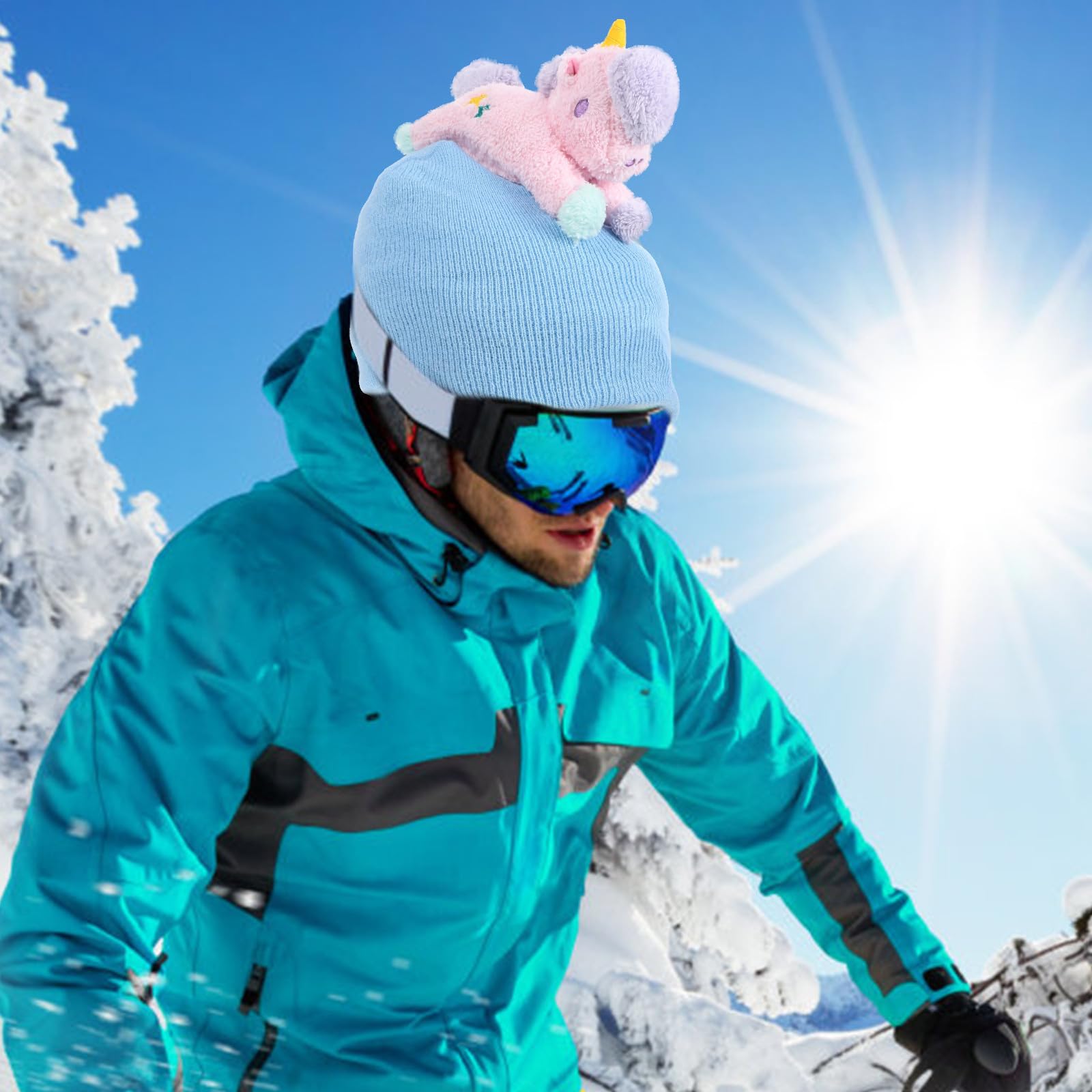 Copri Casco da Sci Elastico in Filato Lavabile, Protezione per Casco da Sci Semplice e Portatile, Adatto a Caschi Circonferenza 55-62 Cm per Sport Invernali sulla Neve