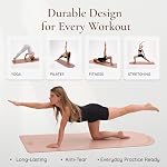 Arch-shaped Pink Yoga Mat, Eco PU Rubber, Non-Slip Exercise Mat for Yoga, Pilates, Home Workout & Stretching with Carry/Stretch Strap & Motivational Design