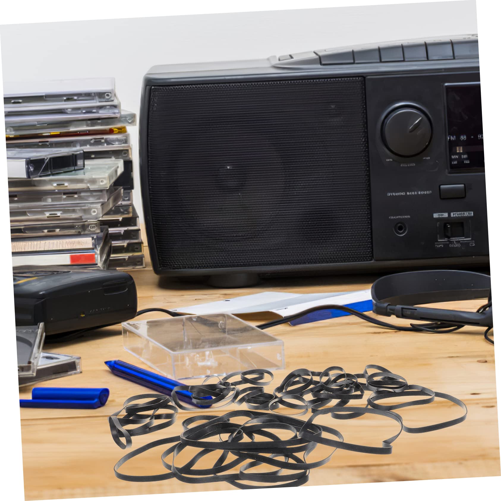 50 Pezzi Cinghie a Cassetta Quadrate 4mm in Gomma Per Registratori e Lettori Cassette, Sostituzione Resistente Per Manutenzione, Adatte a Videoregistratori e Unità Dvd