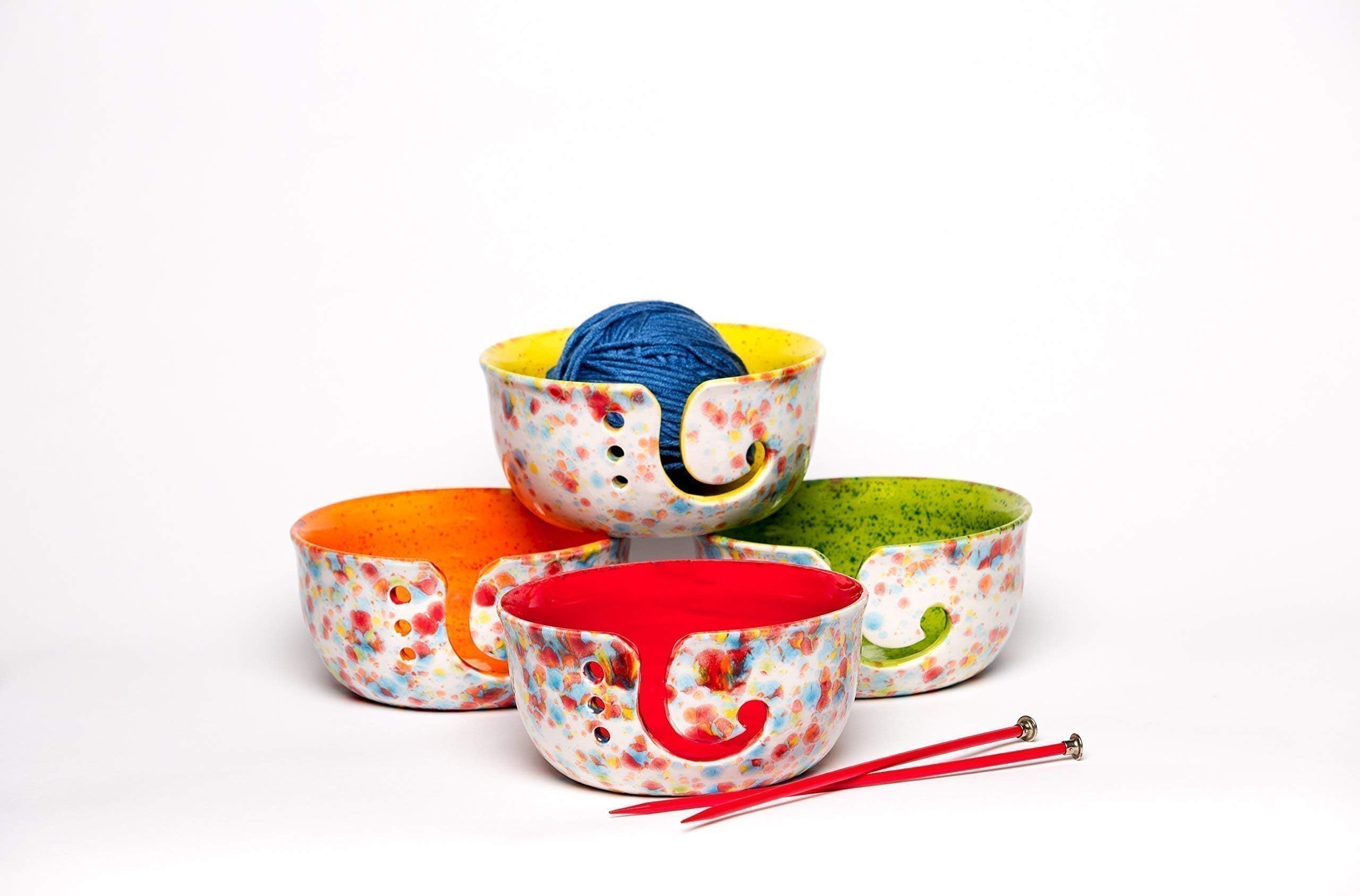 Yarn Bowl for Knitters, Yarn Bowl for Crochet, Best Gift for Knitters, Bright colors, FREE US Shipping