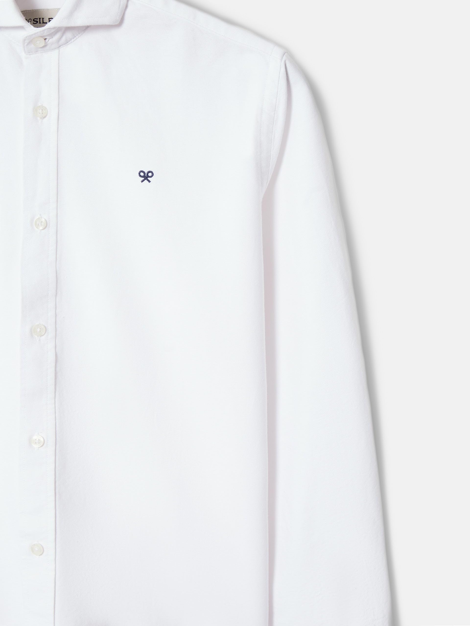 SILBON Camisa Sport Oxford Cutaway Manga Larga para Hombre