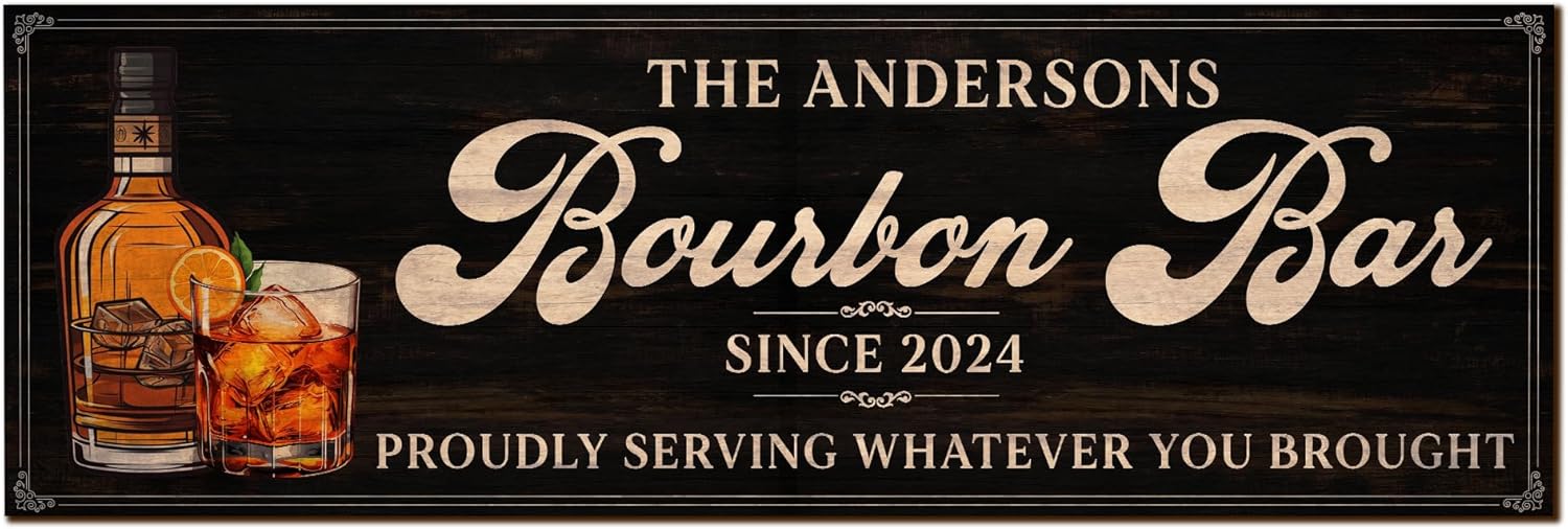 Personalized Bourbon Bar Mat for Countertops, Runner Bar Mat Kitchen Accessories, Home Bar Men Cave Decorations, Home Table Decor Place Spill Mats (09)