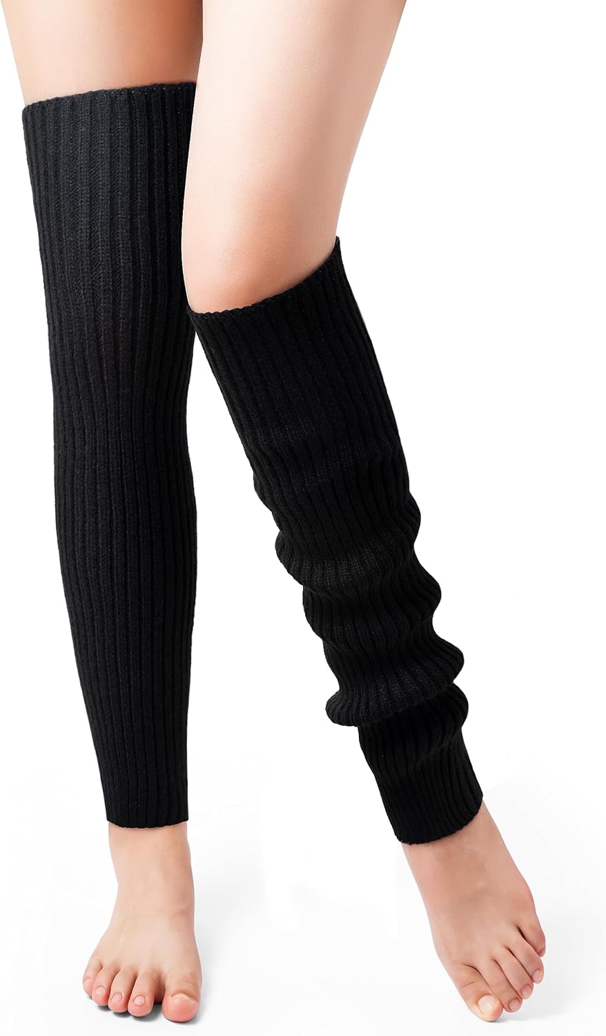 2 Pairs Leg Warmers for Women - Leg Warmers 80s Ribbed Knitted Long Socks for Party Sports