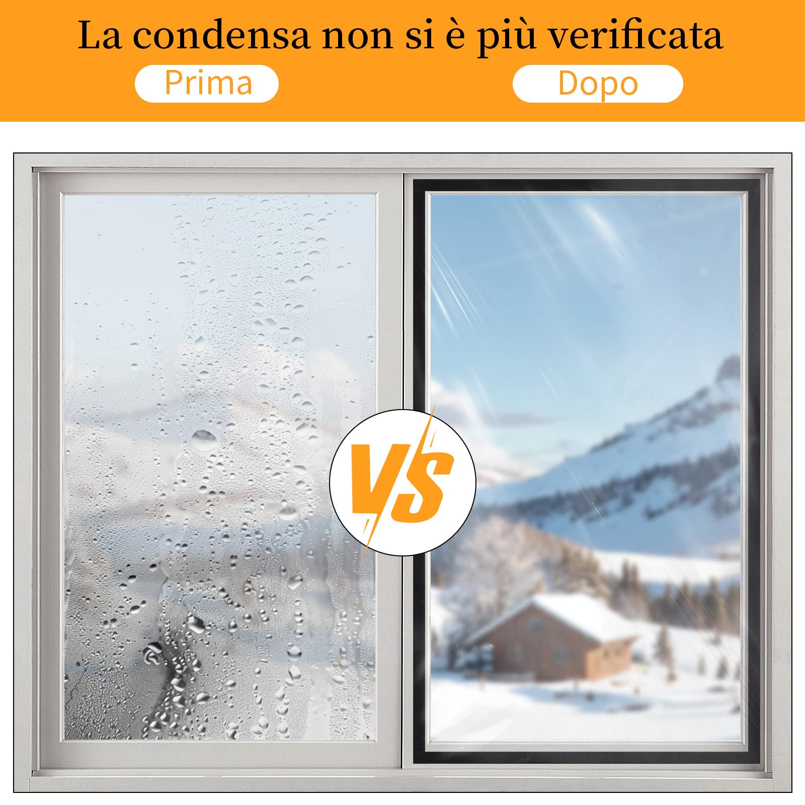 BKSAI Pellicola termica per finestre, contro il freddo, 100 x 150 cm | Tagliabile, pellicola protettiva dal freddo, isolamento termico, contro la condensa