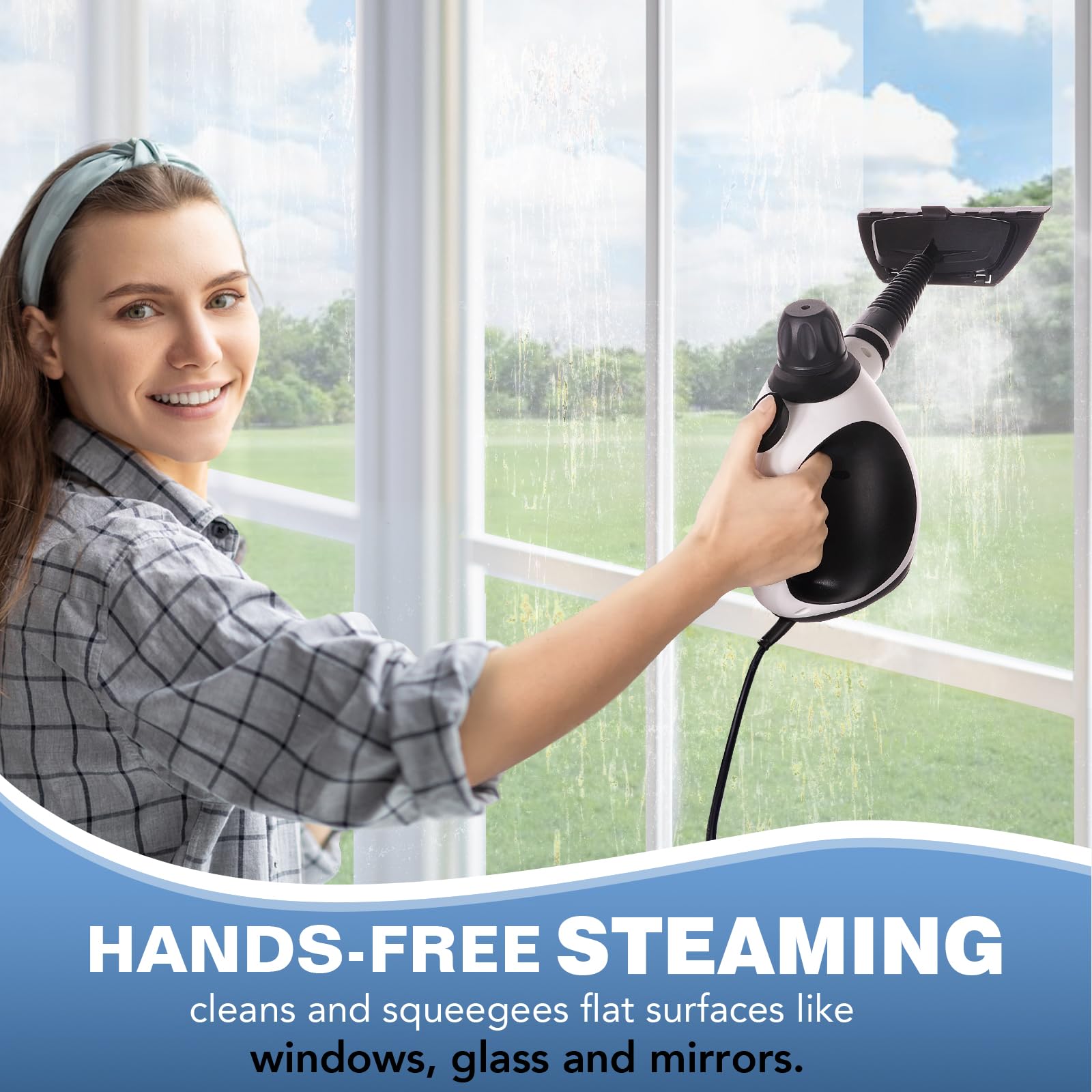 KLONA Handheld Steam Cleaner, Steam Cleaner for Home with 10 Accessory Kit, Multipurpose Portable Upholstery Steamer Cleaning with Safety Lock to Remove Grime, Grease. — view 6