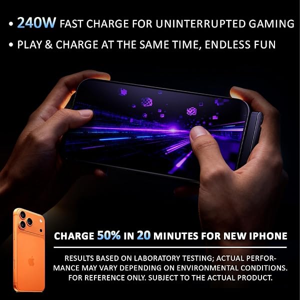 nnOuOnn Invisible Foldable Holder Charger Cable with Stand, 240w Fast Charging Stand Sideways Data Cables with Bendphone Accessories, Flat USB c 5 FT/150cm, for iPhone 17 Series, S25 S24 Ultra - 4