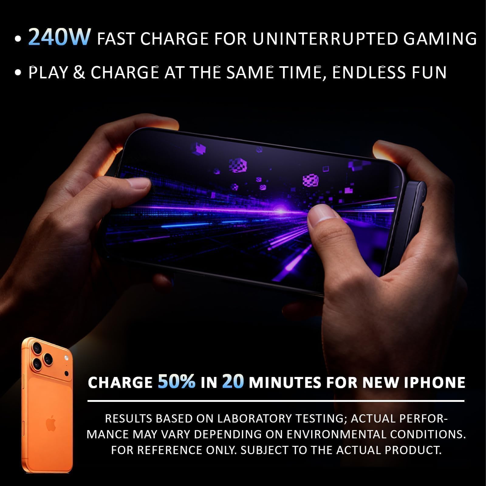 nnOuOnn Invisible Foldable Holder Charger Cable with Stand, 240w Fast Charging Stand Sideways Data Cables with Bendphone Accessories, Flat USB c 5 FT/150cm, for iPhone 17 Series, S25 S24 Ultra — view 4