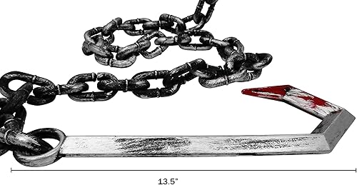 Miniatura 5 de Nicky Bigs Novedades - Gancho de carnicero falso de plástico con armas de cadena, accesorios de terror de Halloween