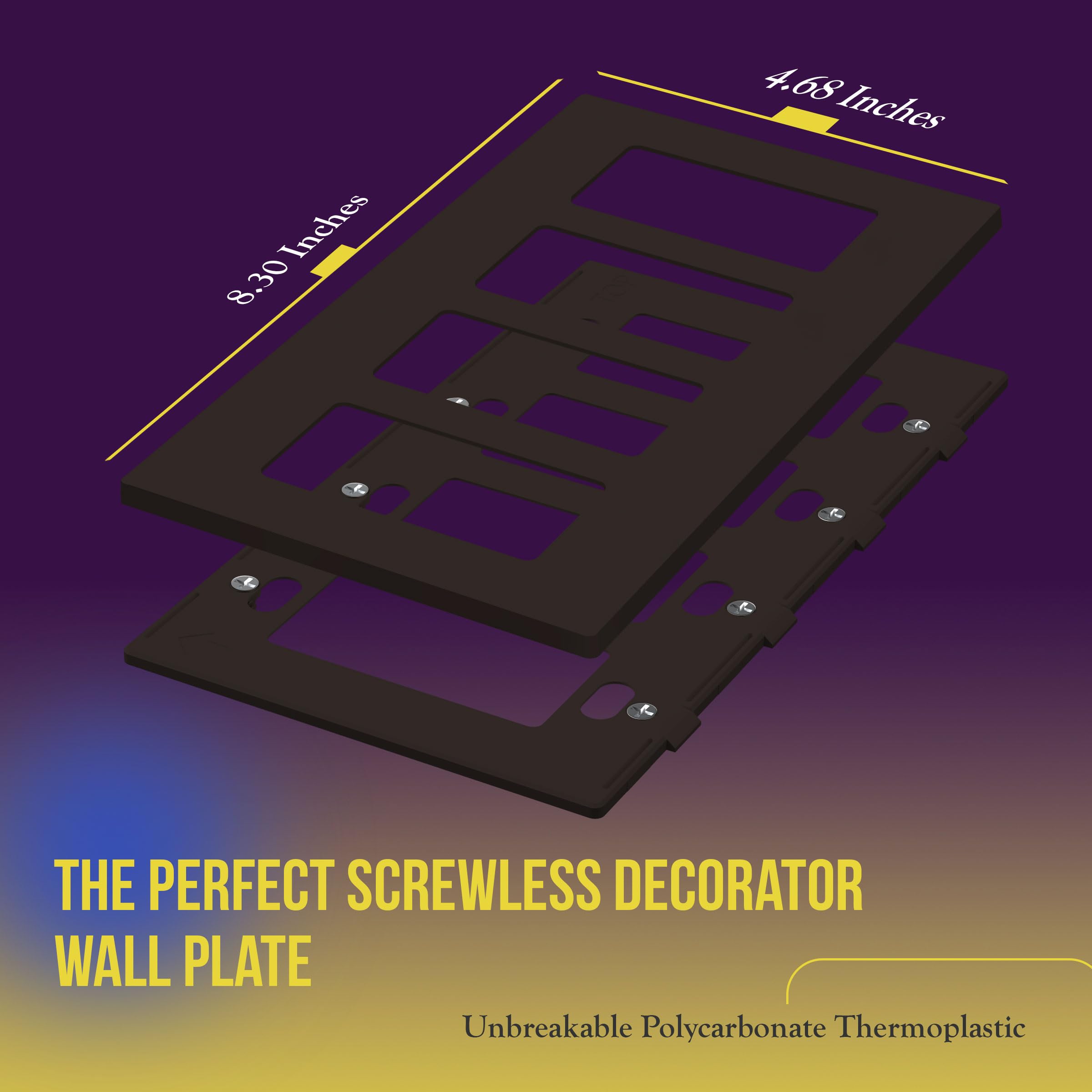 Enerlites, Plaque Murale Sans Vis, Cache-prise De Courant, 11,9 Cm H X