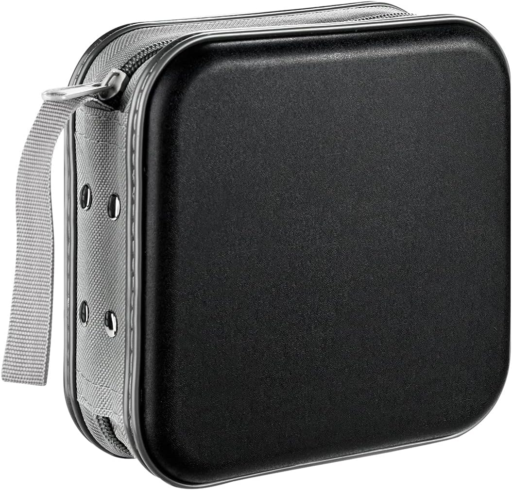 DVD Case, 96 Capacity CD Case Holder Storage Organizer Hard Plastic Protective Disc Wallet for Car