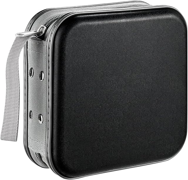 LIOVODE CD Wallet, 48 Capacity Portable CD/Blu-ray/Disc Media Holder Storage Organizer Binder for Car Office Home (Black)