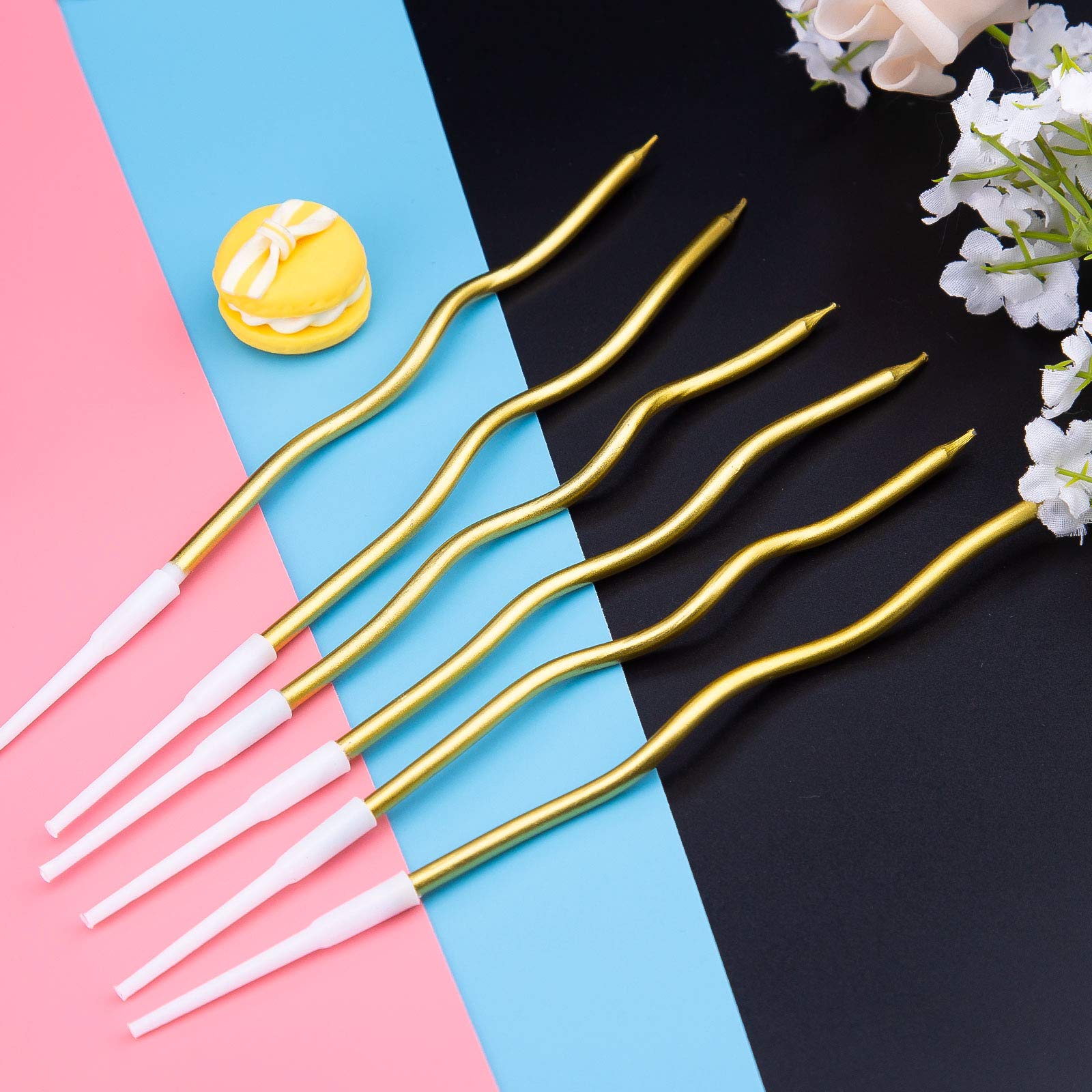 LUTER Metallic Verjaardagskaarsen in Rose Gold Houders Top Verjaardag Cake Kaarsen Lange Dunne Cupcake Kaarsen voor Bruiloft Party Decoratie (24 stuks LUTER Metallic Verjaardagskaarsen in Rose Gold Houders Top Verjaardag Cake Kaarsen Lange Dunne Cupcake Kaarsen voor Bruiloft Party Decoratie (24 stuks