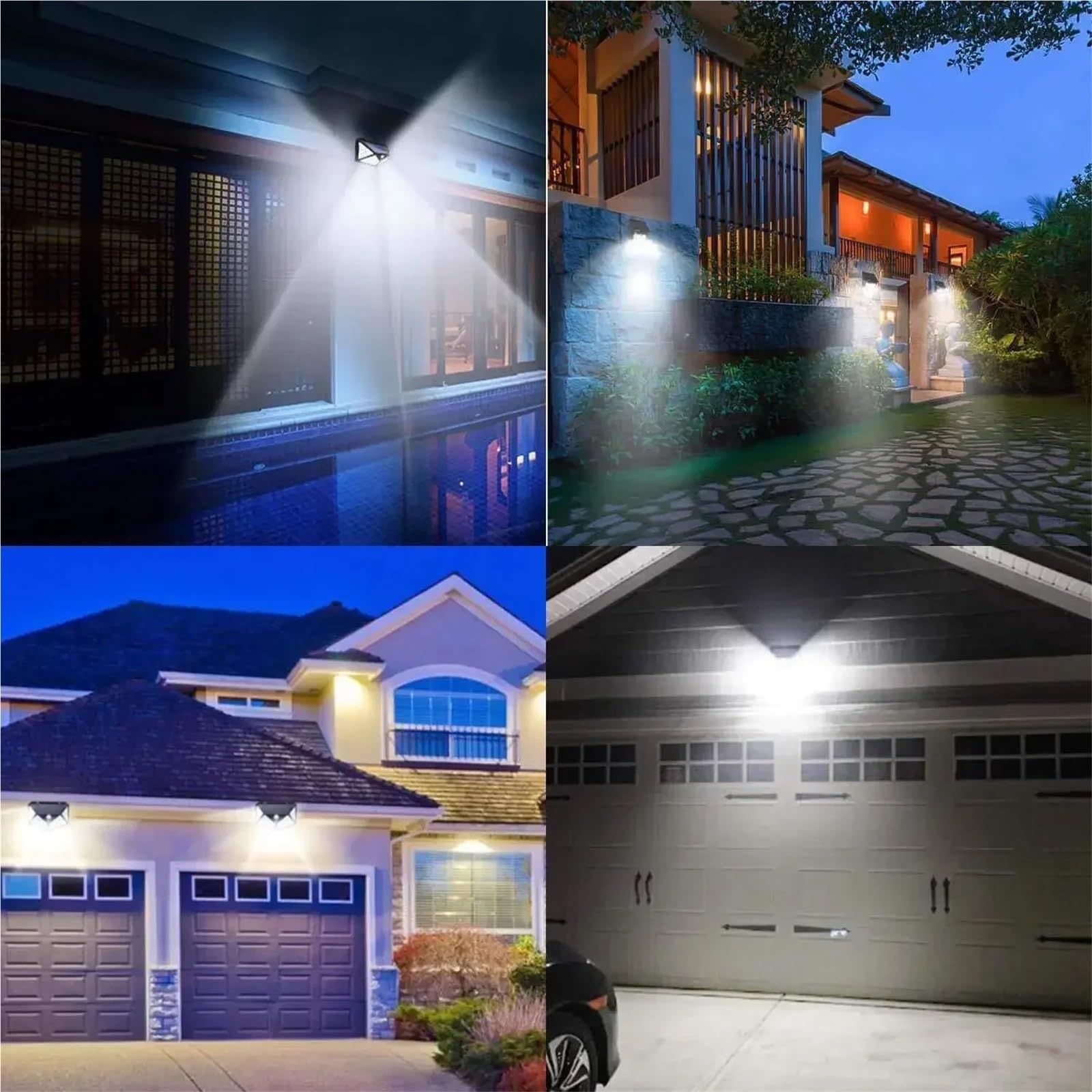 100 solarnych lamp ściennych LED, 1/2/4 szt., zewnętrzna lampa solarna PIR, czujnik ruchu, zasilana energią słoneczną, światło słoneczne, światło uliczne do oświetlenia ogrodowego, 7 szt., 100 diod