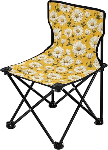 Miniatura 4 de Outdoor Folding White Daisy Floral Camping Chairs for Adults Portable Camping Chair Lightweight Lawn Chair 202a4575
