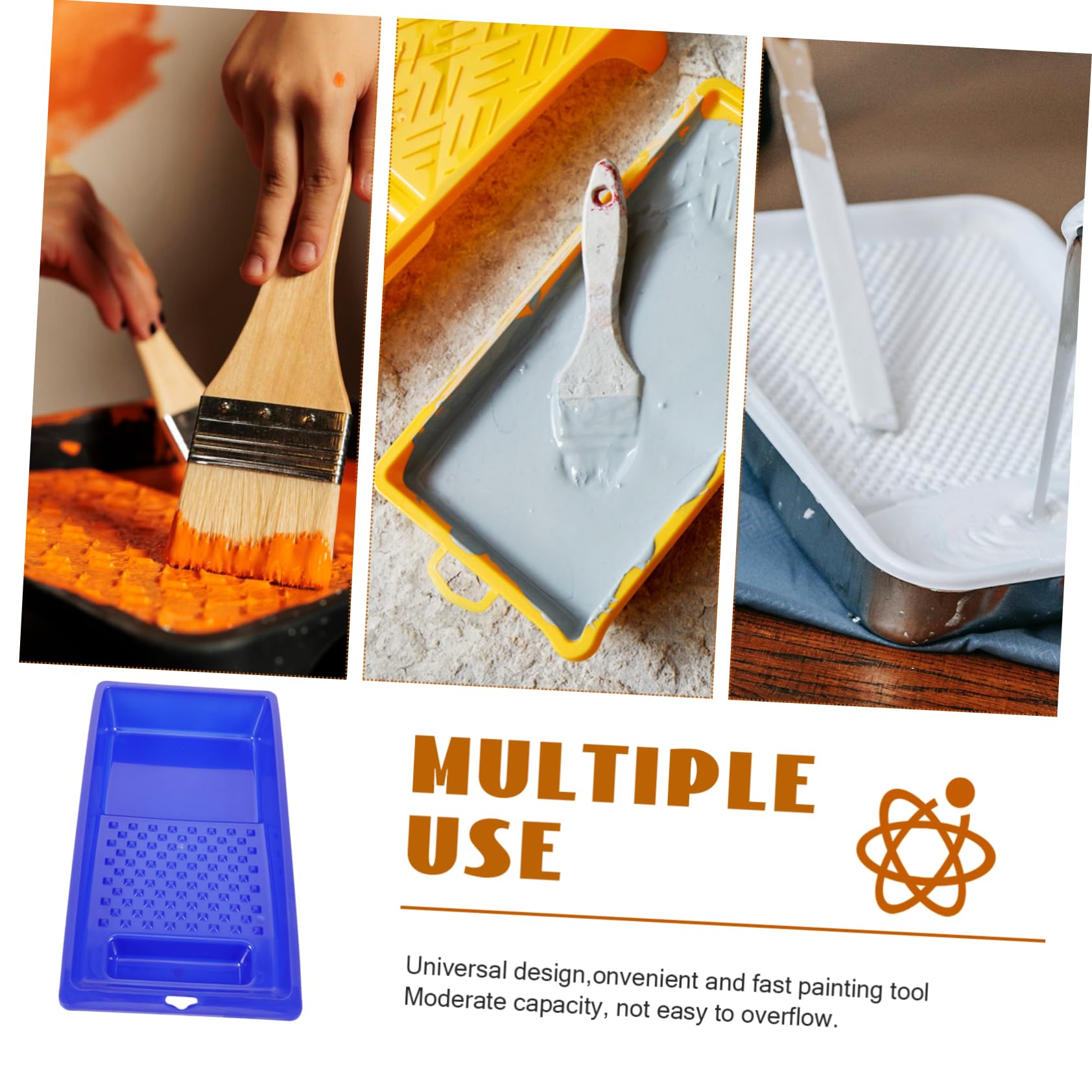 5 Stück Kunststoff Farbwanne für Malerarbeiten Maler Tray mit Ergonomischem Griff Leicht zu Reinigen für Wandfarben Version Blau