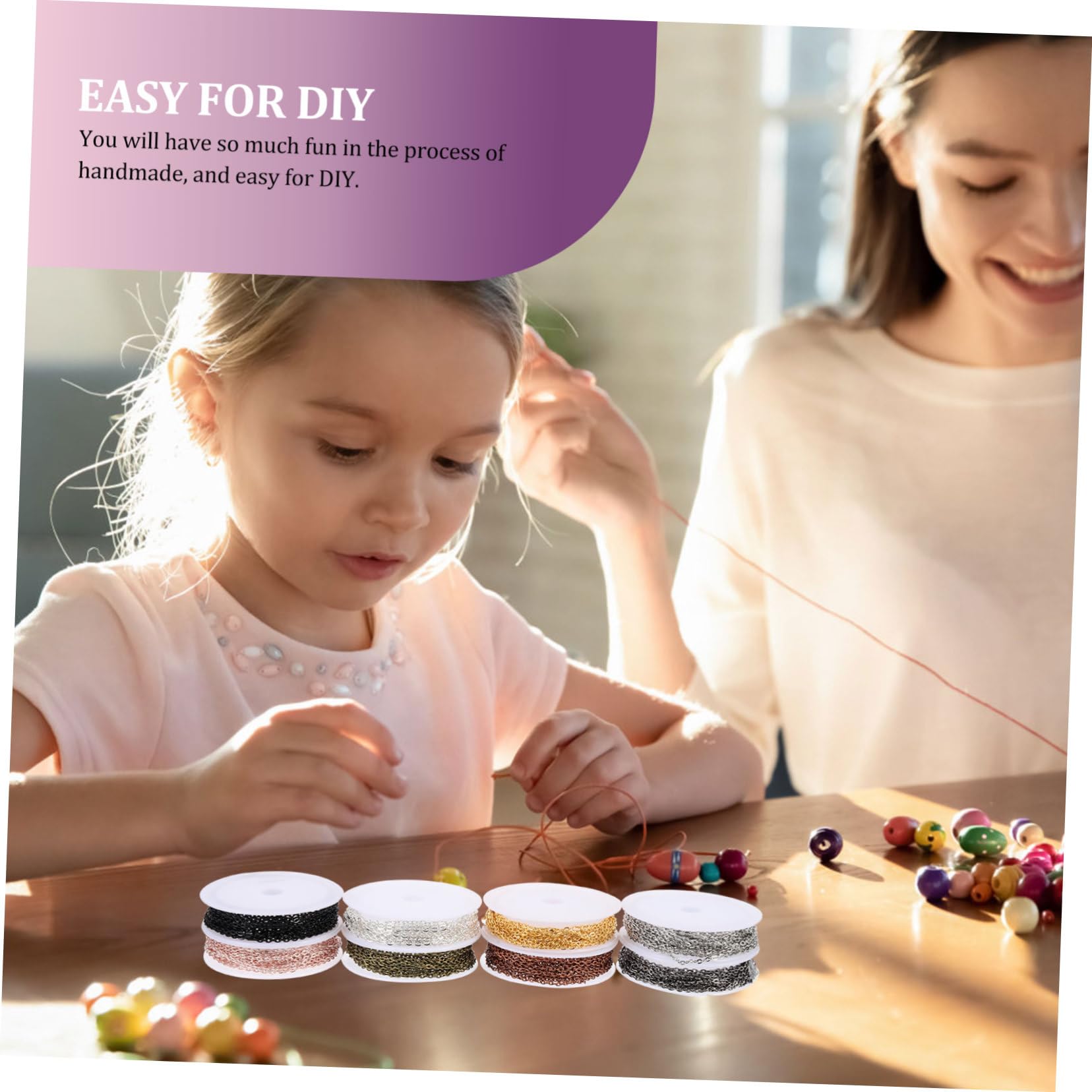 GARIOUANS DIY Schmuckset mit Ketten Karabiner und Öffnungsringen Farben Vielseitig für Schmuckherstellung und Bastelprojekte Hochwertige Langlebige Materialien für Kreative Designs