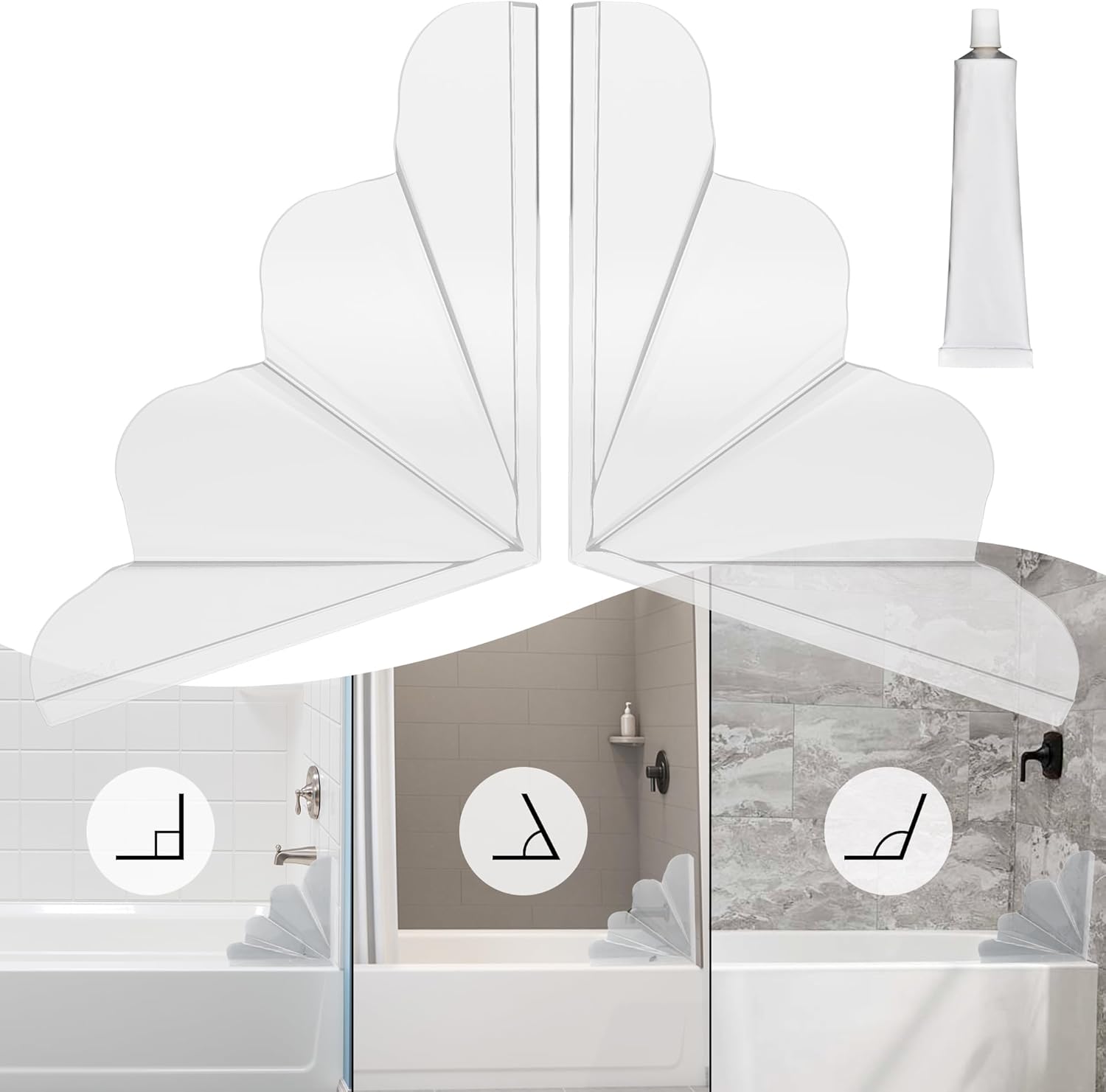 Gosmol XXL Clear Shower Splash Guard, Extra Large Silicone