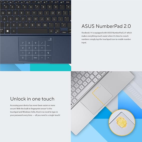 ASUS VivoBook Laptop 2026 Edition | Intel 13th Gen 6-Core Processor Up to 4.5GHz (Beat i7-1195G7) | 16GB RAM | 256GB PCIe SSD | 14 FHD Display | Bluetooth | HDMI | Thin & Light | Win 11 w/o Mouse
