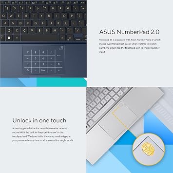 ASUS VivoBook Laptop 2026 Edition | Intel 13th Gen 6-Core Processor Up to 4.5GHz (Beat i7-1195G7) | 16GB RAM | 256GB PCIe SSD | 14 FHD Display | Bluetooth | HDMI | Thin & Light | Win 11 w/o Mouse