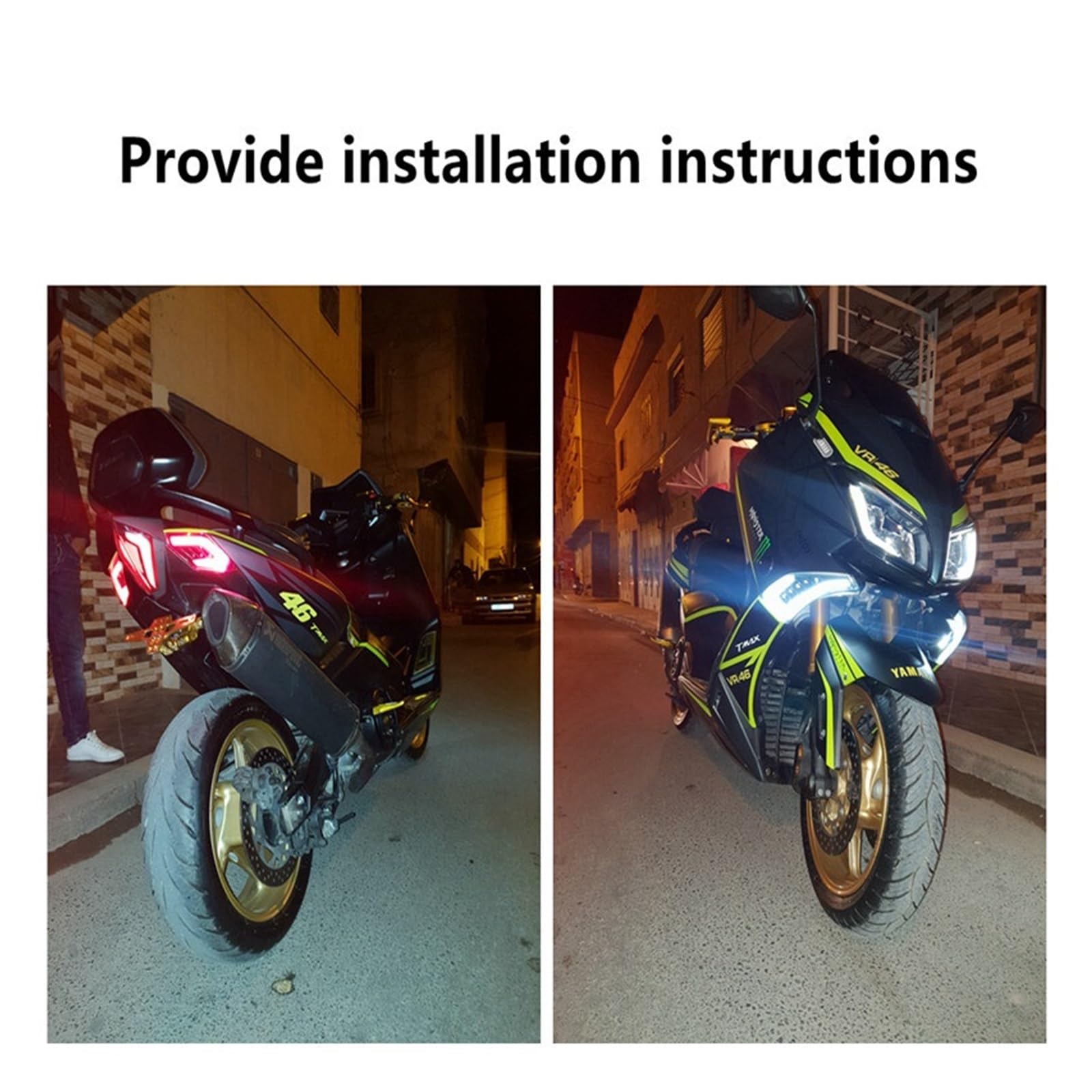 t-max530 2012年フロントリアテールライトセット Amazon.com: Tmax530 Led Lights Front Rear Tail Brake Light