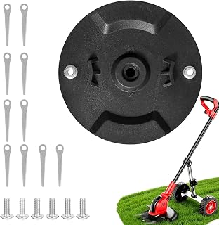 Knife disc for battery-powered grass trimmer, spare knife plate | Grass trimmer accessory plastic, high quality replacement includes 10 blades and 6 screws, fits many models